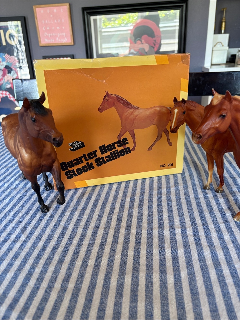 Set of three Breyer chestnut and bay horses